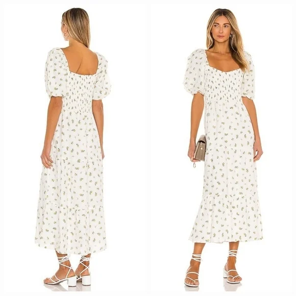 Faithfull the Brand Gianna Midi Dress in Carrie Floral size L NWT - Picture 4 of 11